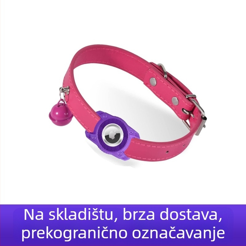 AirTag-kompatibilan vodootporan PU kožni ogrlica za mačke