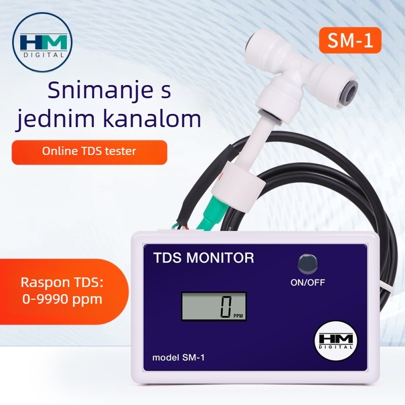 Prijenosni TDS detektor za kvalitetu vode (SM1/TRM1) – raspon 0-9990 ppm, rezolucija 1 ppm, napajanje 2×1,5 V baterije