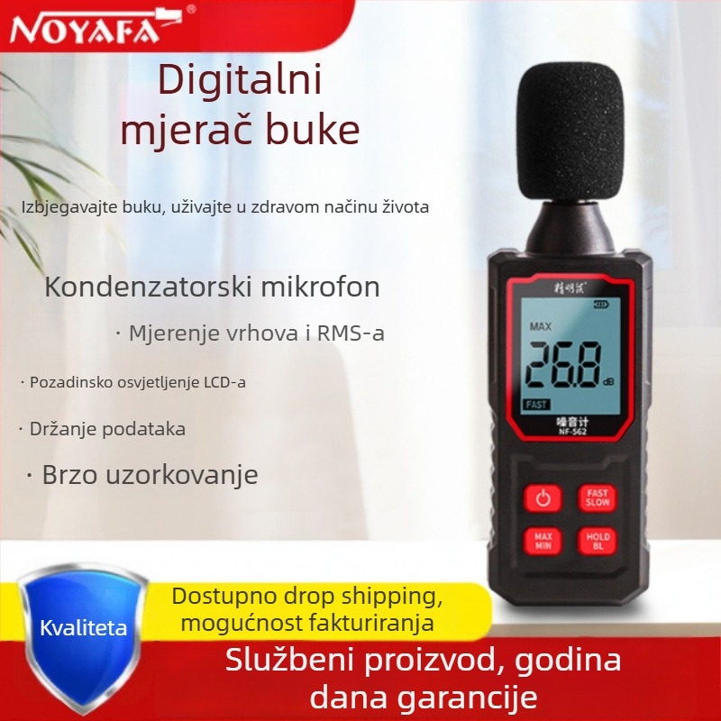 Smart Mouse Nf-562 ručni visokoprecizni mjerač buke, detektor decibela i analizator spektra buke za kućnu upotrebu