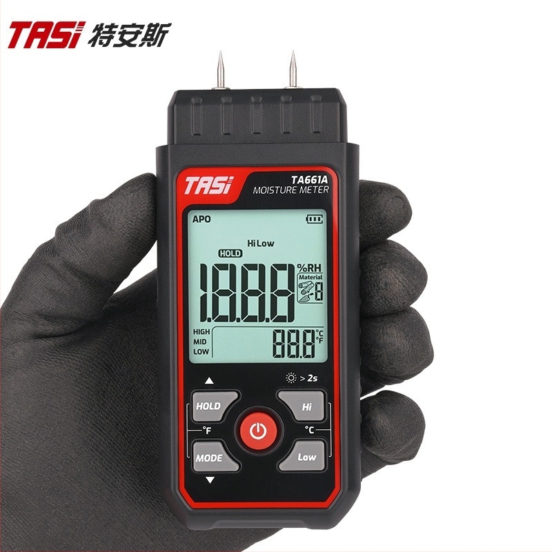 Trans TA661A Digitalni mjerač vlage za drvo, dvopinski mjerenje s zamjenjivim sondama