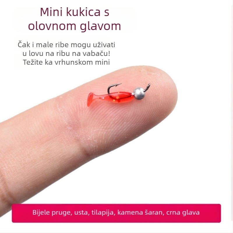 Udica s olovnom glavom za mekane mamce — mikroojačani fini udica s zakrivljenim vrhom (T-rep mekani crv)