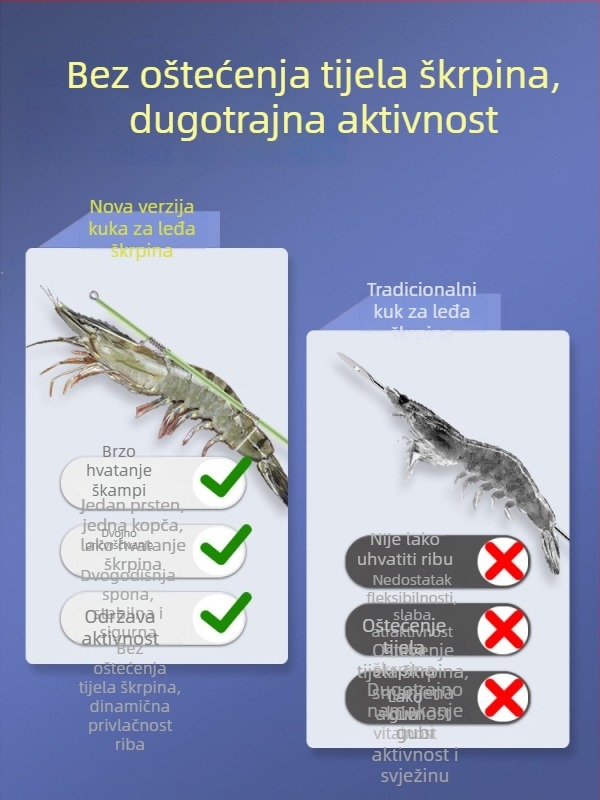 Kuka za lignje i hobotnice — svijetleći, mekani čelični žica, bez bodlji