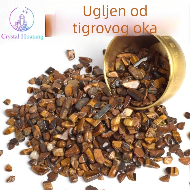 Tigrovo oko kristal šljunak za akvarij - Bijeli kristal, marka Huatang, kristalni grubi kamen, kartonska ambalaža, kineski stil