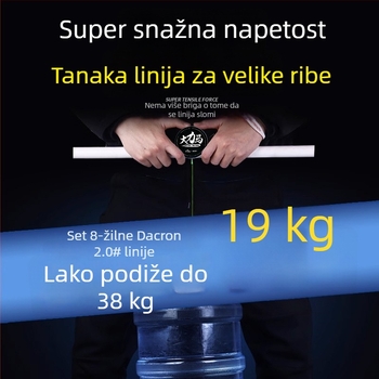 Set ribolovnog rig-a s dvostrukim udicama – glavna linija, snažan povlačenje