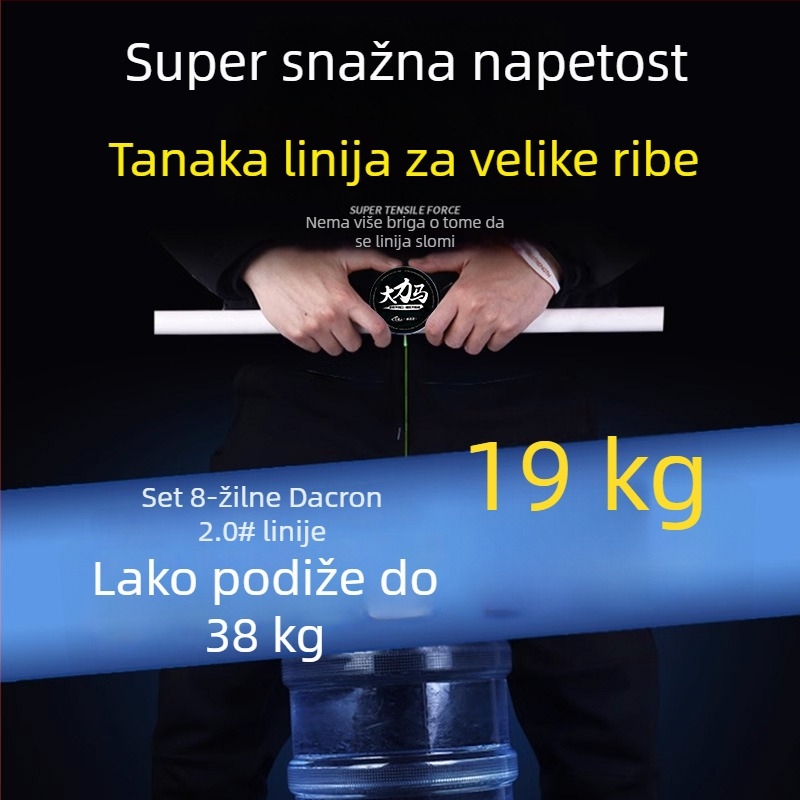 Set ribolovnog rig-a s dvostrukim udicama – glavna linija, snažan povlačenje