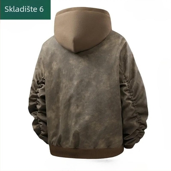 Kožna jakna od konjske kože s kapuljom, labav kroj, produžena duljina preko 100 cm, zatvarač na zip, poliester podstava.