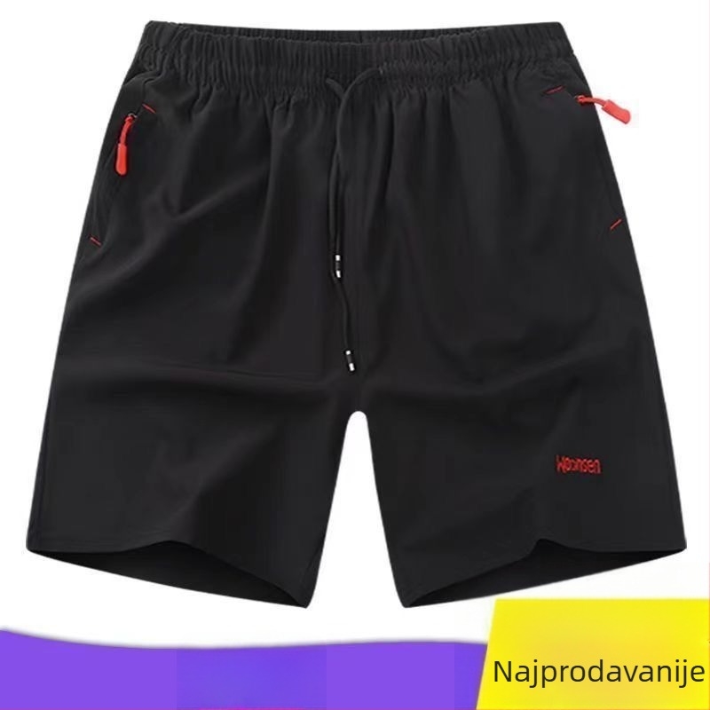 Muške ljetne sportske kratke hlače, brzo-sušeće, ravne krojenje, srednja duljina, poliester
