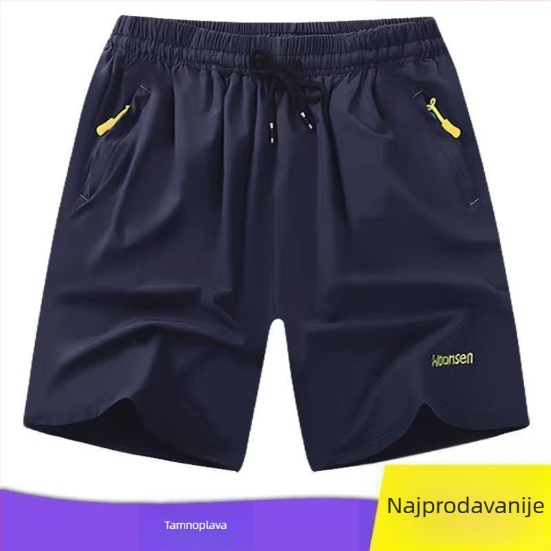 Muške ljetne sportske kratke hlače, brzo-sušeće, ravne krojenje, srednja duljina, poliester