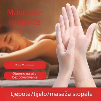 Jednokratne PVC rukavice za kozmetički salon – vodootporne, jednokratne, za masažu stopala, tijela i leđa, za tattoo umjetnika