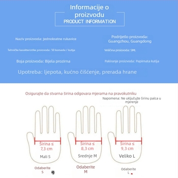 Jednokratne PVC rukavice za kozmetički salon – vodootporne, jednokratne, za masažu stopala, tijela i leđa, za tattoo umjetnika
