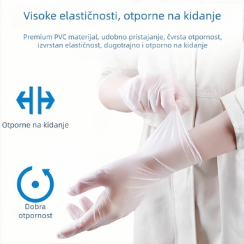 Jednokratne PVC rukavice – razred hrane, izdržljive i deblje – Višenamjenska upotreba: catering, pečenje, pranje suđa, stomatologija i ljepota