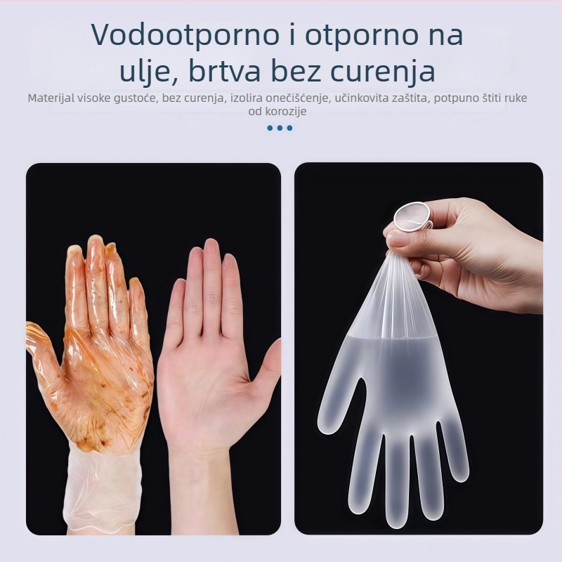 Jednokratne PVC rukavice – razred hrane, izdržljive i deblje – Višenamjenska upotreba: catering, pečenje, pranje suđa, stomatologija i ljepota