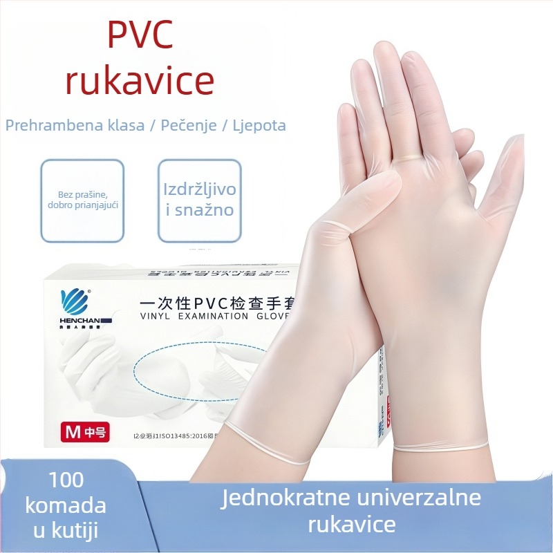 Jednokratne PVC rukavice – razred hrane, izdržljive i deblje – Višenamjenska upotreba: catering, pečenje, pranje suđa, stomatologija i ljepota