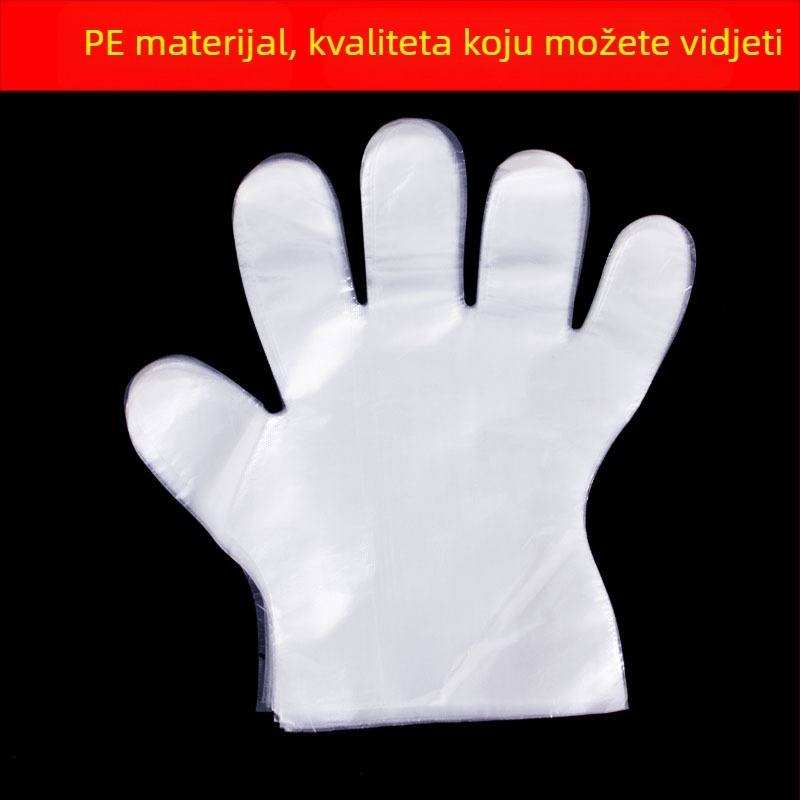 Jednokratne plastične rukavice za prehrambenu upotrebu, protuklizne, jednobojni uzorak, debljina 1