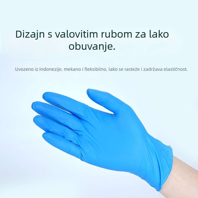 Nitril jednorazovne rukavice, za prehrambenu industriju, otporne na kiseline i lužine, debele, antistaticke