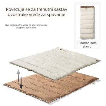 Spavaća vreća za odrasle, kovertni stil, pamuk punilo, tkanina od opranog pamuka