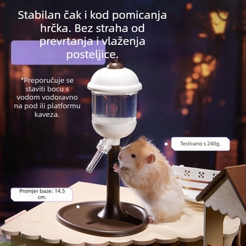 Kano posuda za vodu za hrčke s kugličnim ventilom, dozator vode za zlatne hrčke, guinejske svinje i zečeve