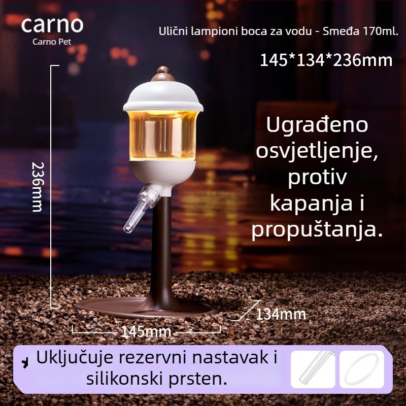 Kano posuda za vodu za hrčke s kugličnim ventilom, dozator vode za zlatne hrčke, guinejske svinje i zečeve