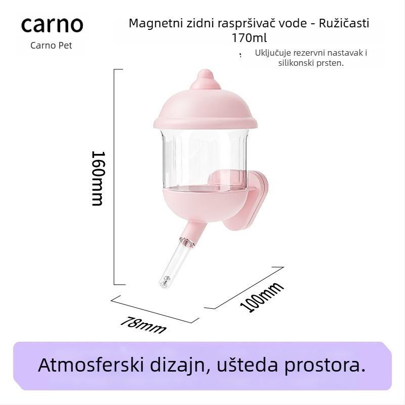 Kano posuda za vodu za hrčke s kugličnim ventilom, dozator vode za zlatne hrčke, guinejske svinje i zečeve