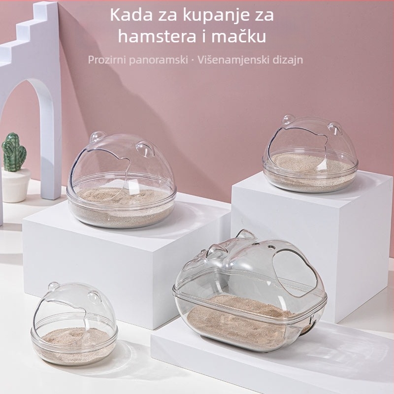 Kupaonica za hamstere – prozirna panoramska posuda za kupanje, plastika (Brand: Chengxi; Kategorija: Pet food utensils)