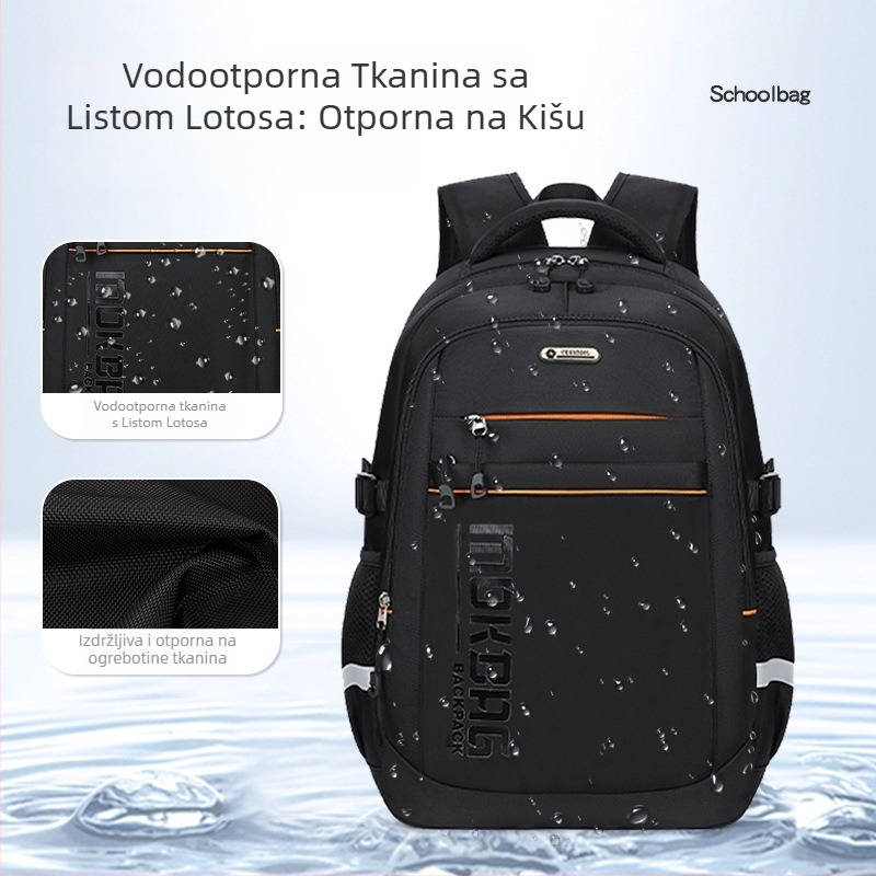 Školska torba, unisex, Oxford tkanina, prozračna, vodootporna, otporna na habanje, zakrivljene naramenice