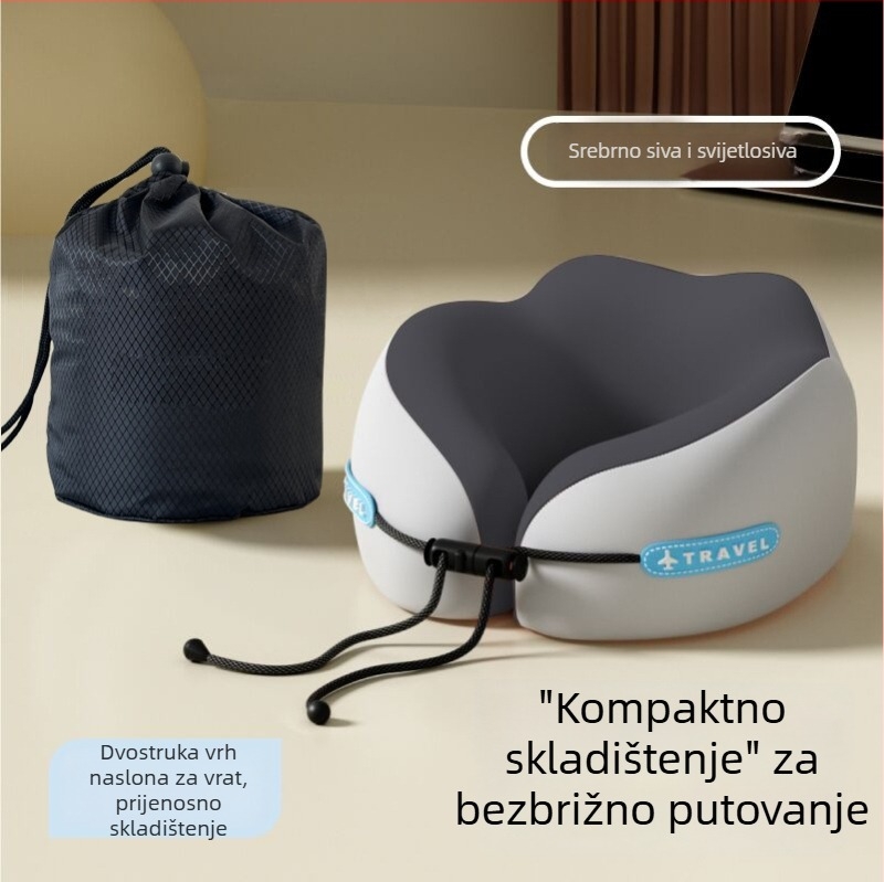 mainyer U-oblikovani putni jastuk s memorijskom pjenom, Ice Silk navlaka, moderni minimalistički stil, za odrasle