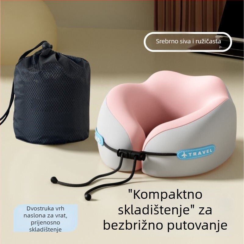 mainyer U-oblikovani putni jastuk s memorijskom pjenom, Ice Silk navlaka, moderni minimalistički stil, za odrasle