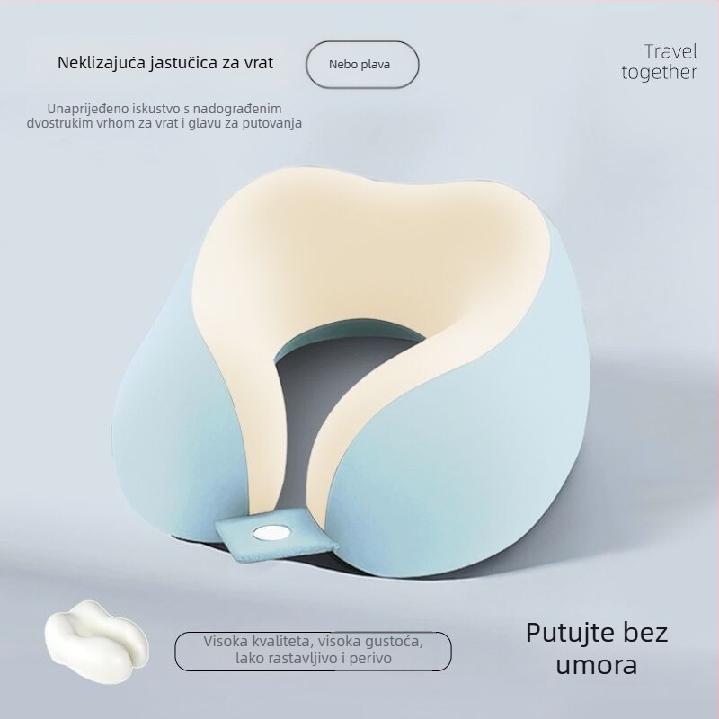 mainyer U-oblikovani putni jastuk s memorijskom pjenom, Ice Silk navlaka, moderni minimalistički stil, za odrasle