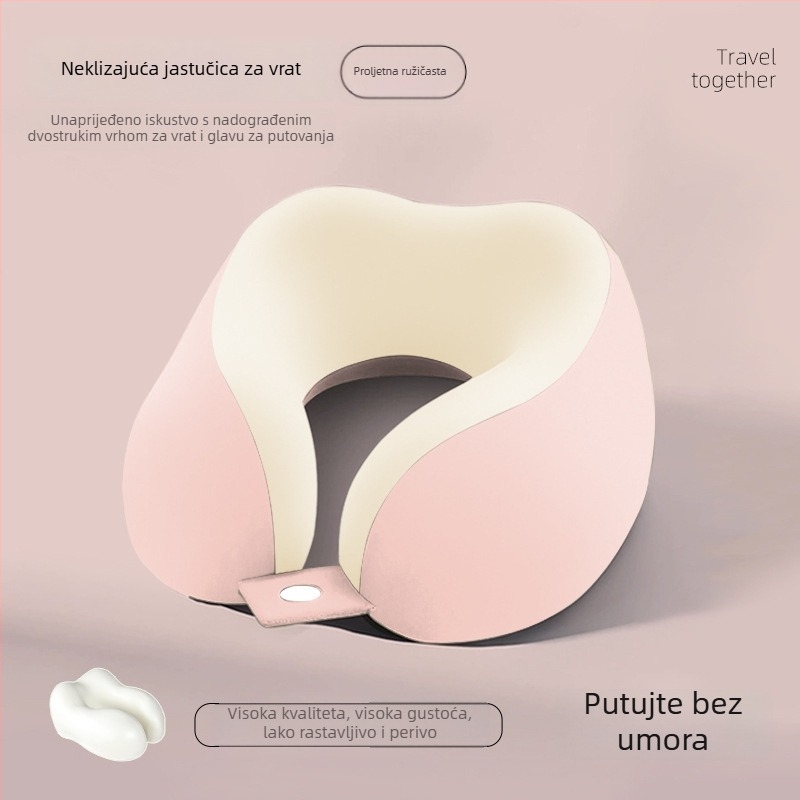 mainyer U-oblikovani putni jastuk s memorijskom pjenom, Ice Silk navlaka, moderni minimalistički stil, za odrasle