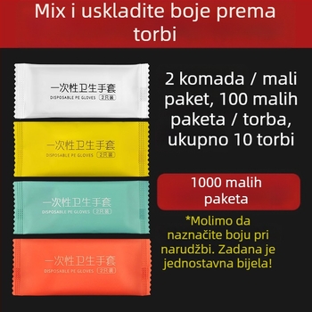 Jednokratne PE rukavice, pojedinačno pakirane, debljina 0,71 g, zaštita u dodiru s hranom, rok trajanja 36 mjeseci