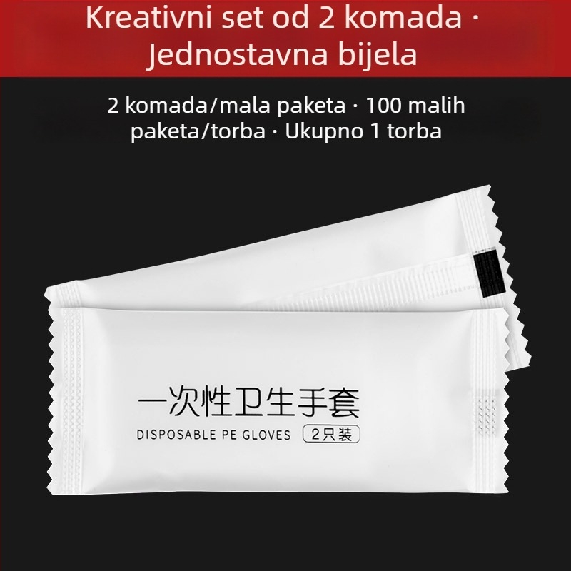 Jednokratne PE rukavice, pojedinačno pakirane, debljina 0,71 g, zaštita u dodiru s hranom, rok trajanja 36 mjeseci