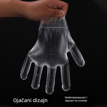 Hongdile jednokratne PE rukavice, prozirne, protivklizne, debljine 0,9, za dostavu hrane