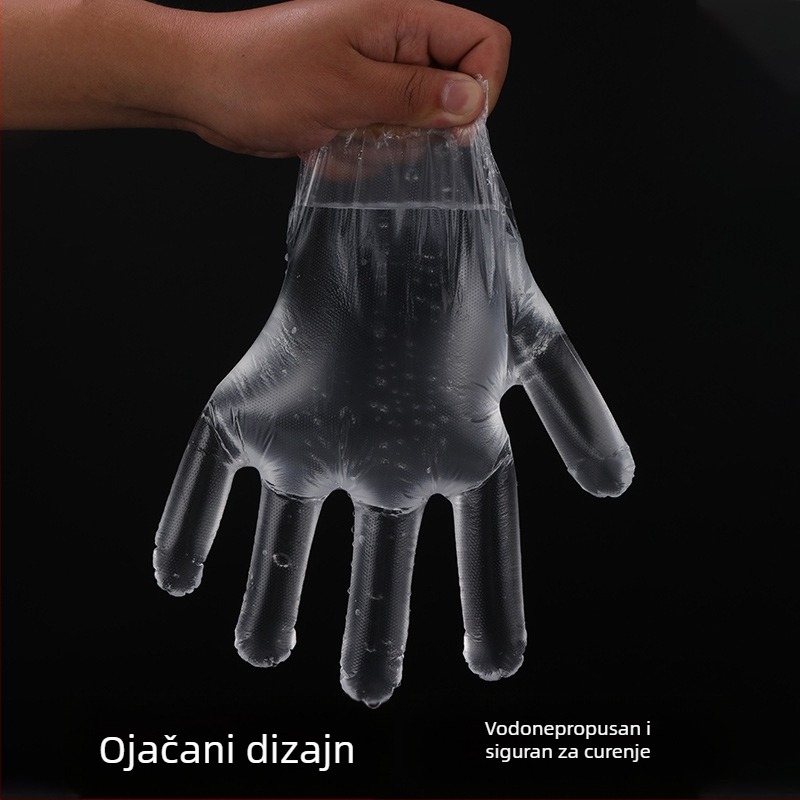 Hongdile jednokratne PE rukavice, prozirne, protivklizne, debljine 0,9, za dostavu hrane