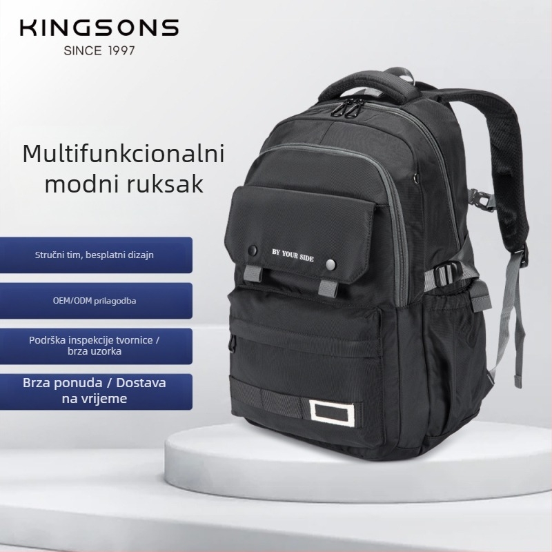 Školski ruksak s velikim kapacitetom, lagan, vodootporan, dvostruke naramenice, zatvaranje na zip, više unutarnjih pretinica; 20–35L, poliester