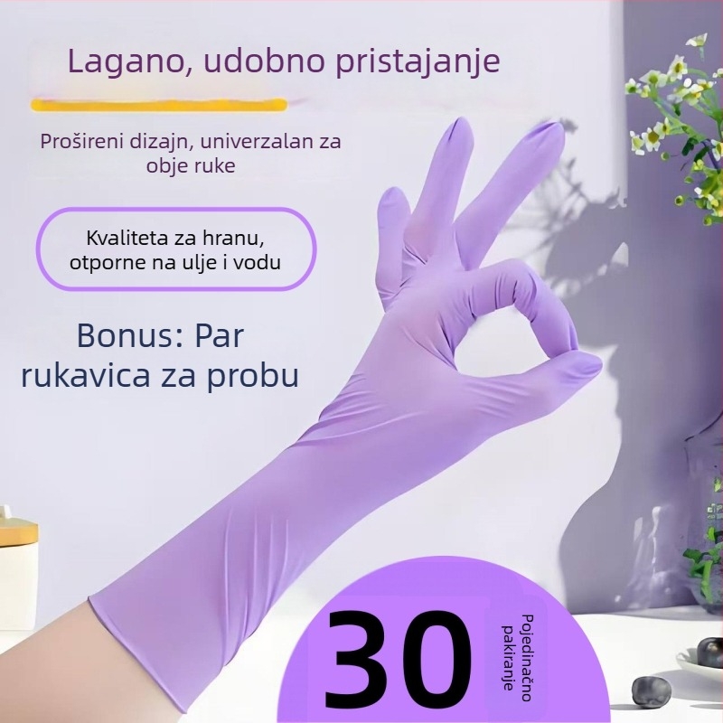 Nitrilne kuhinjske rukavice, debeli, jednokratne, otporne na ulje, za pranje suđa i čišćenje
