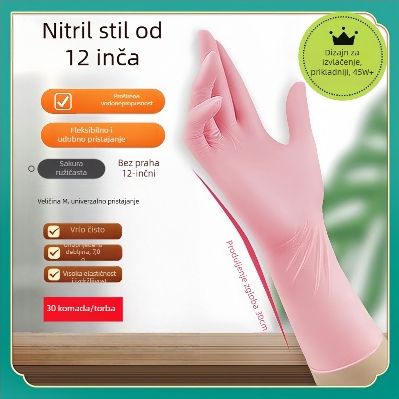 Nitrilne kuhinjske rukavice, debeli, jednokratne, otporne na ulje, za pranje suđa i čišćenje