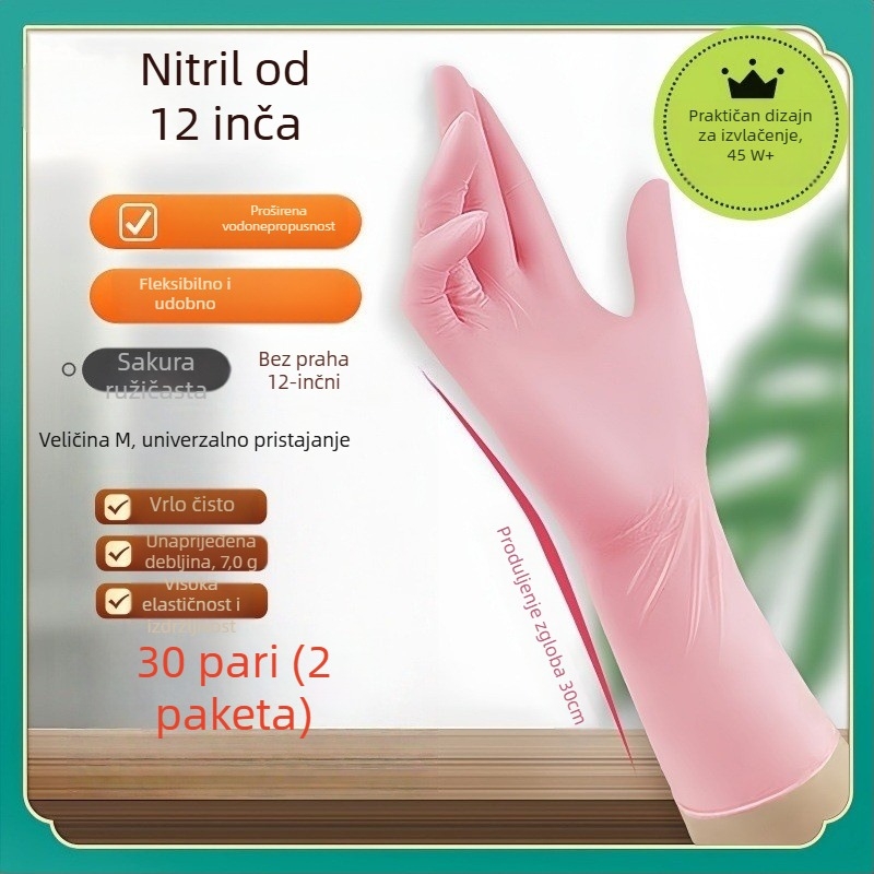 Nitrilne kuhinjske rukavice, debeli, jednokratne, otporne na ulje, za pranje suđa i čišćenje