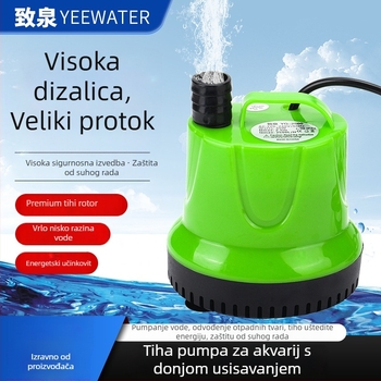 Podvodna pumpa za akvarij s dnom usisavanja – plastična, za oksigenaciju ribnjaka; ulazni promjer 8,5–13–20 mm; uspon do 4,5 m