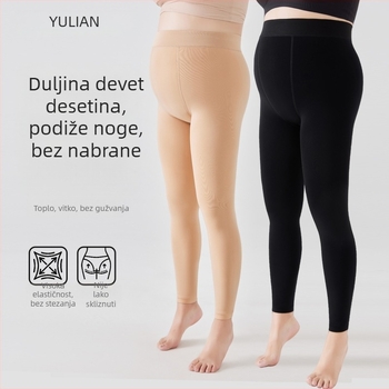 Leggings za žene plus veličine - cropped duljina, topli, najlon, udio glavnog vlakna 50–70%, svestran stil