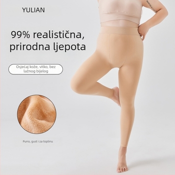Leggings za žene plus veličine - cropped duljina, topli, najlon, udio glavnog vlakna 50–70%, svestran stil