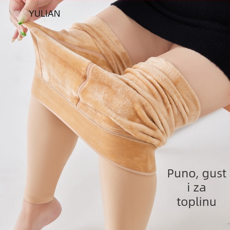 Leggings za žene plus veličine - cropped duljina, topli, najlon, udio glavnog vlakna 50–70%, svestran stil