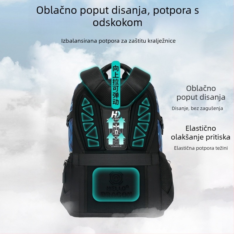 Herden Ruksak za gimnaziju – ultra lagan, velik kapacitet, proširiv, smanjenje opterećenja, zakrivljene naramenice