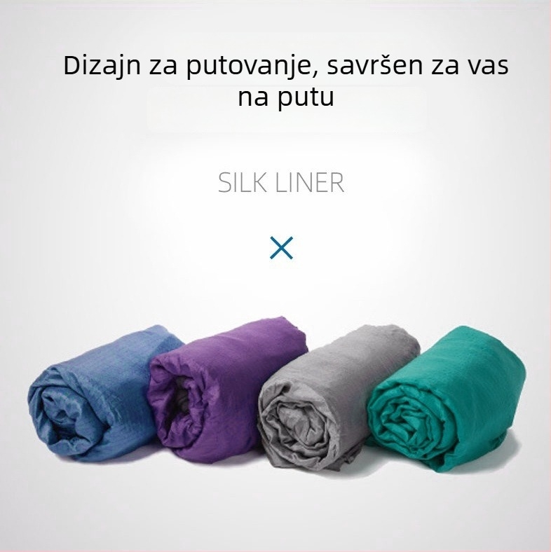 Spavaća vreća od svile s jastukom za glavu, oblik mumije, 250 g, za odrasle