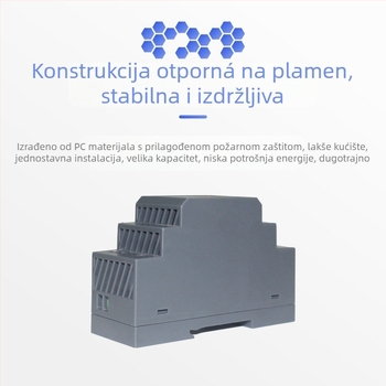 Napajanje za šinu HDR-15/30/60/100W, AC/DC, PWM kontrola, ulaz 85–264VAC, izlaz 5–48V, 0.63–3A
