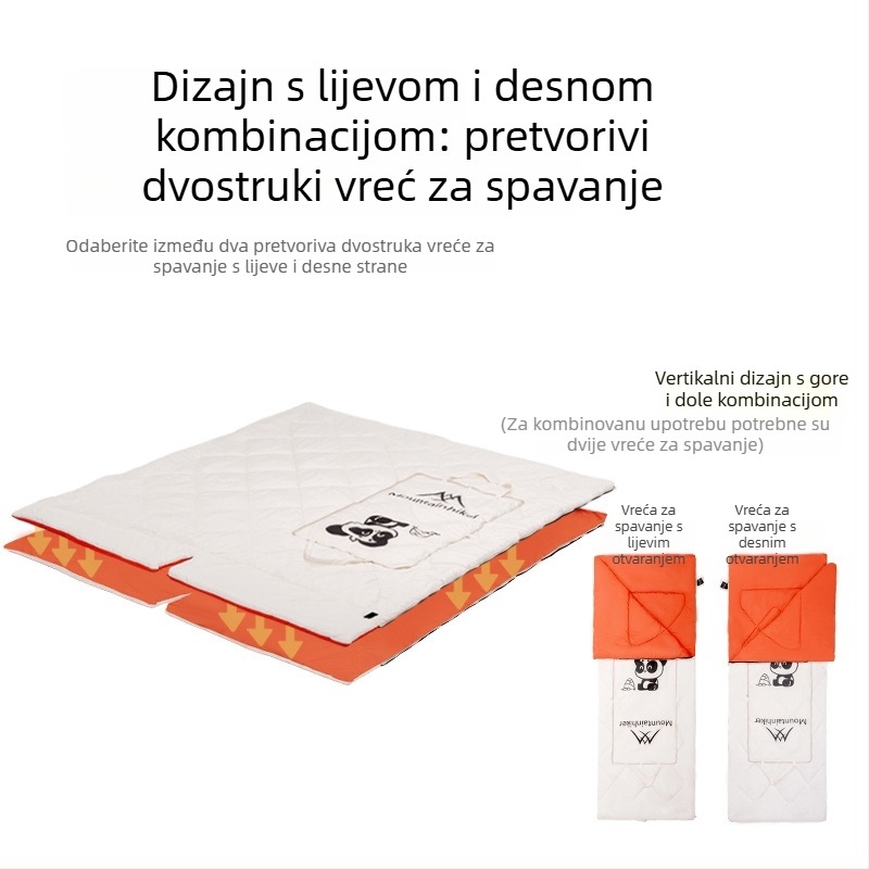 Spavaća vreća s Panda jastukom i kamping dekom | Mountain Guest | Struktura: omotnica tip | Za odrasle