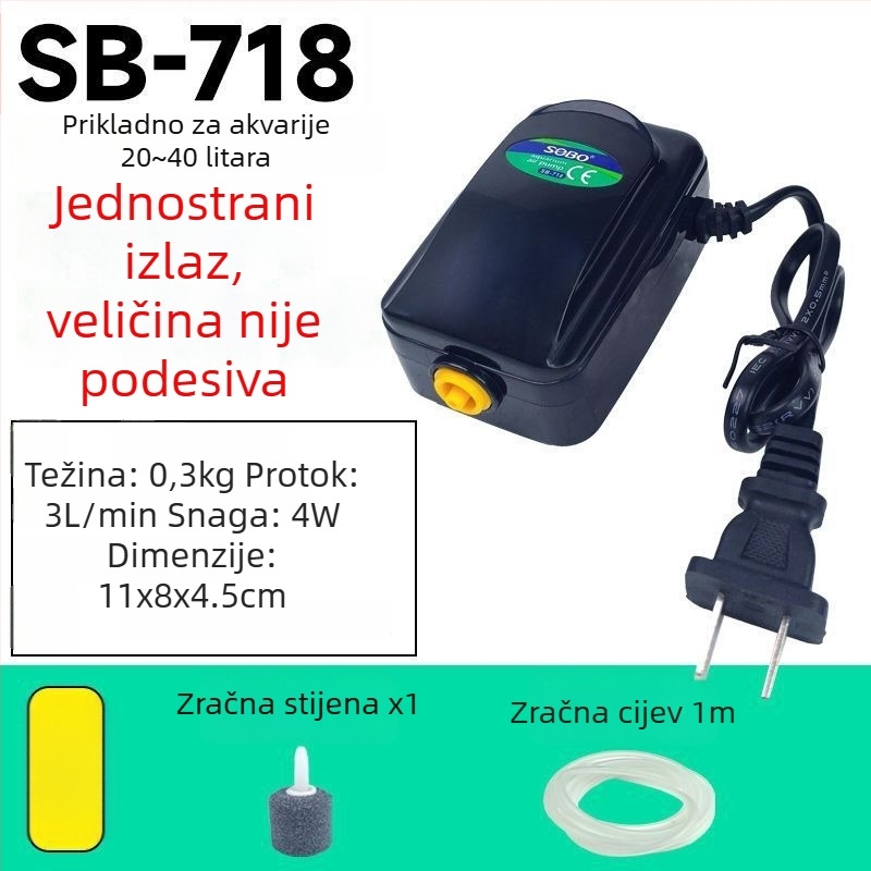 Pumpa za kisik za akvarij — Ultra tiha aerator, Visoka snaga oksigenacije, Kompaktna kućna upotreba