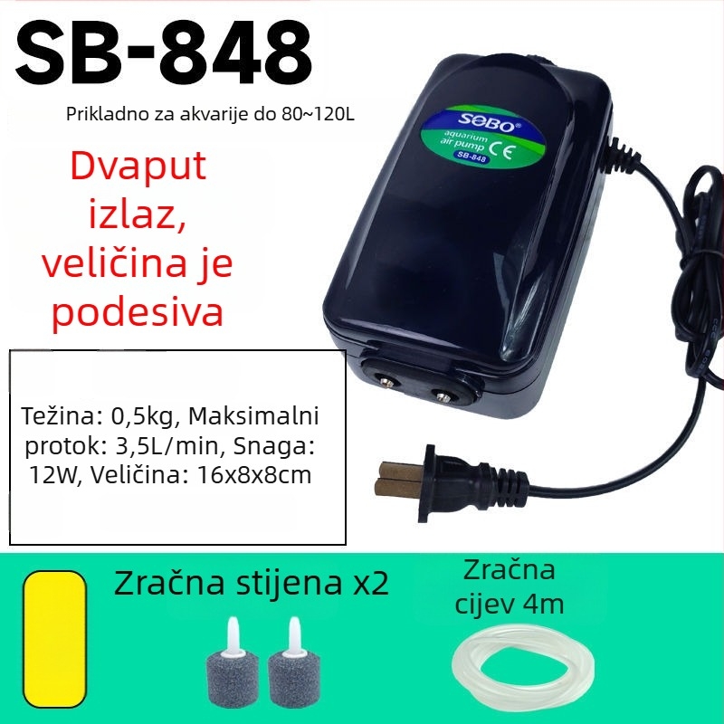 Pumpa za kisik za akvarij — Ultra tiha aerator, Visoka snaga oksigenacije, Kompaktna kućna upotreba