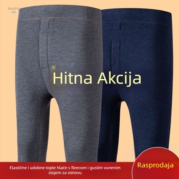 Muške termalne hlače s flisom, trostruka konstrukcija, akrilno vlakno, ekstra debela 501–600 g/m², velur unutarnja podstava