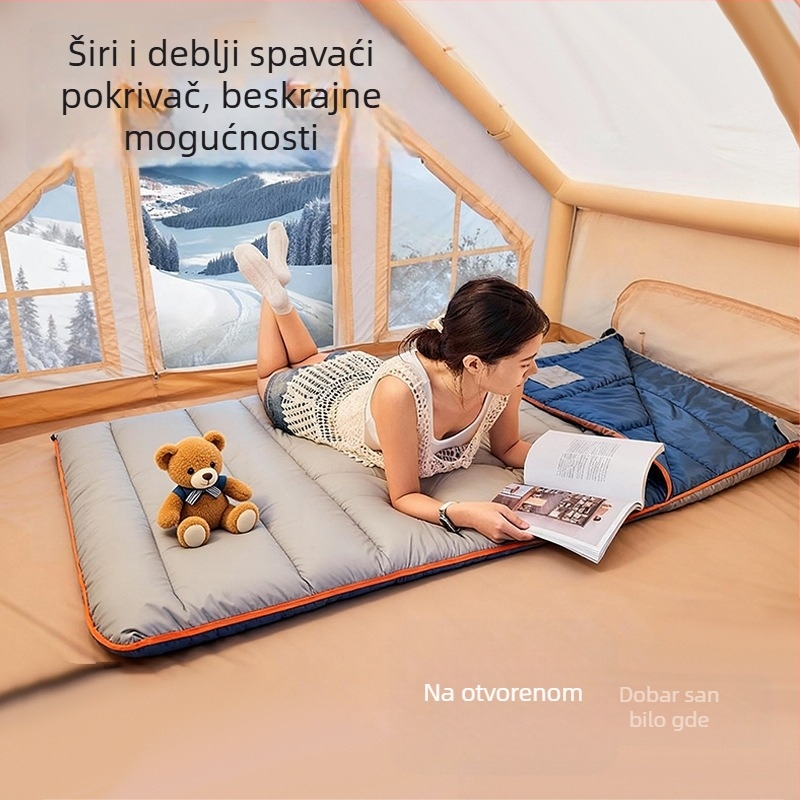 Spavaći vreć s envelope stilom za kampiranje – ultra lagan, topao, prijenosan za odrasle; 720 g, punilo 100 g/m2, podstava 210 poliester, vodootporna tkanina 290 poliester
