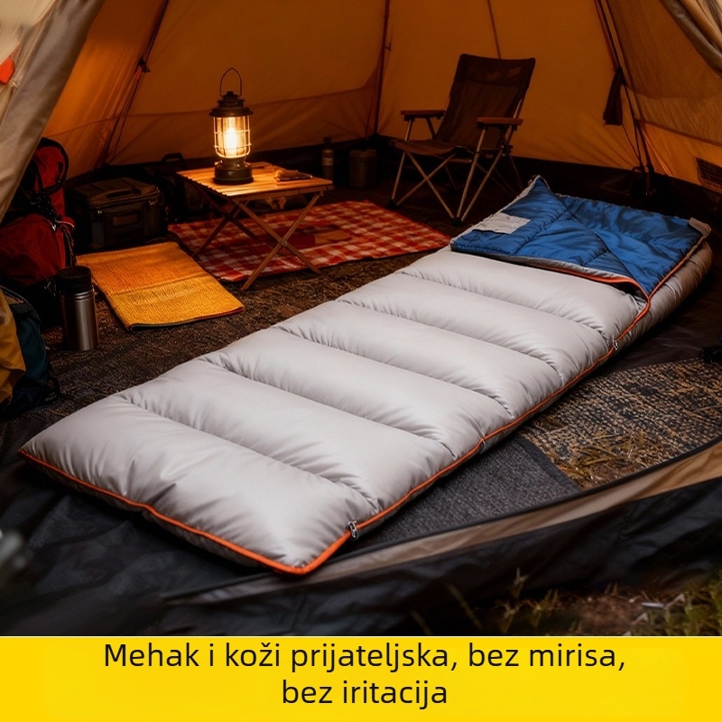 Spavaći vreć s envelope stilom za kampiranje – ultra lagan, topao, prijenosan za odrasle; 720 g, punilo 100 g/m2, podstava 210 poliester, vodootporna tkanina 290 poliester